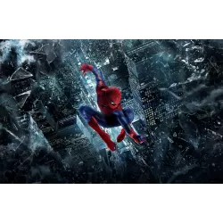 THE AMAZING SPIDERMAN THROUGH CITY MOVIE WALL ART PRINT - PREMIUM POSTER