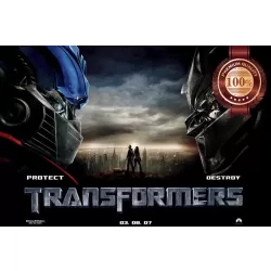TRANSFORMERS 1 ORIGINAL OPTIMUS AND MEGATRON MOVIE FILM PRINT PREMIUM POSTER