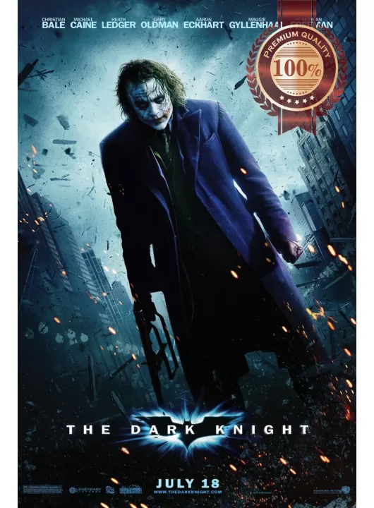 THE DARK KNIGHT 2008 JOKER WITH GUN HEATH FILM MOVIE CINEMA PRINT PREMIUM POSTER