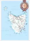 TASMANIA STATE ROADS TAS AUSTRALIA MAP OF AUS WALL CHART PRINT PREMIUM POSTER