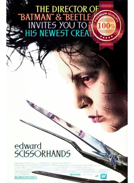 EDWARD SCISSORHANDS 1990 90s SCISSOR HANDS CINEMA FILM MOVIE PRINT PREMIUM POSTER EDWARD SCISSORHANDS 1990 90s SCISSOR HANDS CINEMA FILM MOVIE PRINT PREMIUM POSTER