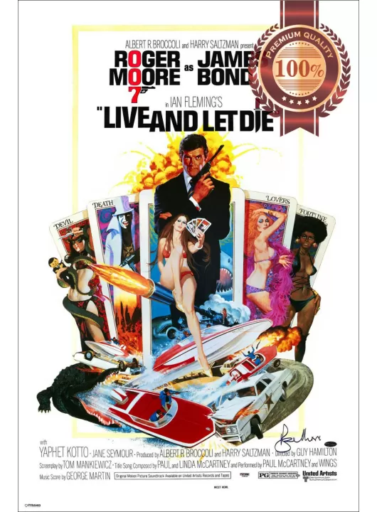 LIVE AND LET DIE 007 JAMES BOND ORIGINAL 70s CINEMA ART PRINT PREMIUM POSTER LIVE AND LET DIE 007 JAMES BOND ORIGINAL 70s CINEMA ART PRINT PREMIUM POSTER