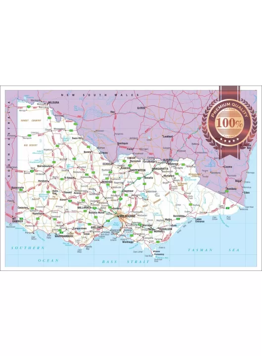 VICTORIA STATE ROADS VIC MAP OF AUSTRALIA AUS WALL CHART PRINT PREMIUM POSTER VICTORIA STATE ROADS VIC MAP OF AUSTRALIA AUS WALL CHART PRINT PREMIUM POSTER