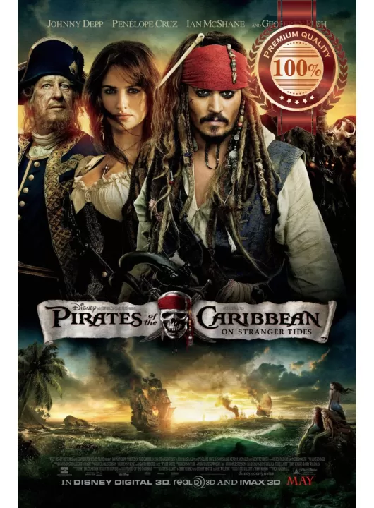 PIRATES OF THE CARIBBEAN 4 ON STRANGER TIDES 2011 MOVIE PRINT PREMIUM POSTER