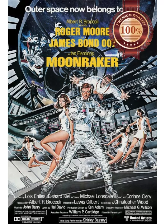 JAMES BOND MOONRAKER 1979 70s RETRO FILM MOVIE CINEMA PRINT PREMIUM POSTER