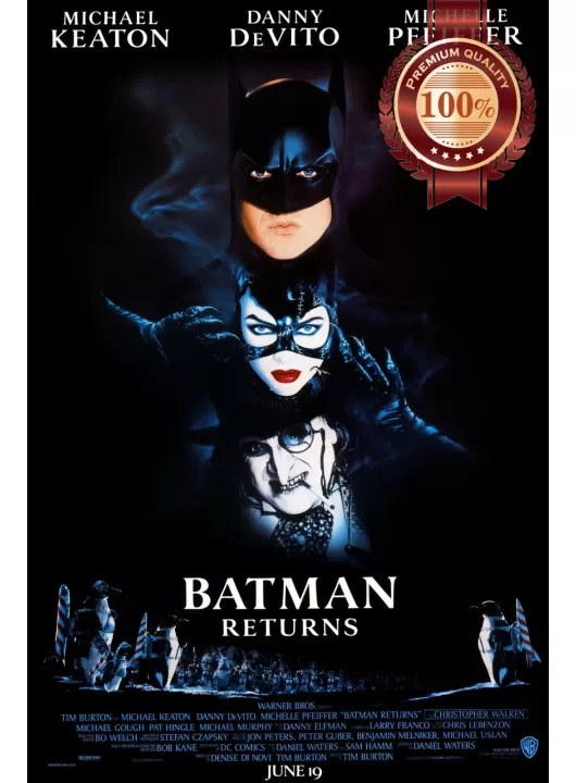 BATMAN RETURNS 1992 90s OFFICIAL ORIGINAL CINEMA FILM MOVIE PRINT PREMIUM POSTER BATMAN RETURNS 1992 90s OFFICIAL ORIGINAL CINEMA FILM MOVIE PRINT PREMIUM POSTER