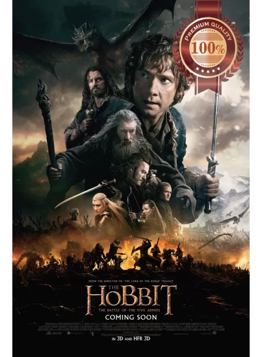 THE HOBBIT THE BATTLE OF FIVE ARMIES V2 CAST MOVIE CINEMA PRINT PREMIUM POSTER THE HOBBIT THE BATTLE OF FIVE ARMIES V2 CAST MOVIE CINEMA PRINT PREMIUM POSTER