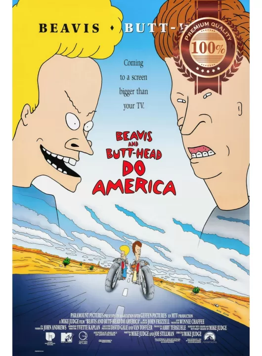 BEAVIS AND BUTT-HEAD DO AMERICA ORIGINAL CINEMA MOVIE PRINT PREMIUM POSTER BEAVIS AND BUTT-HEAD DO AMERICA ORIGINAL CINEMA MOVIE PRINT PREMIUM POSTER