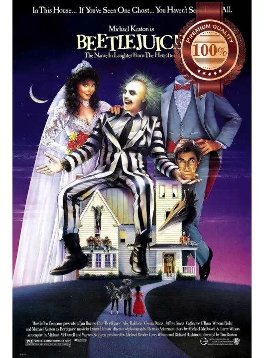 BEETLEJUICE 1988 80s ORIGINAL OFFICIAL CINEMA FILM MOVIE PRINT PREMIUM POSTER