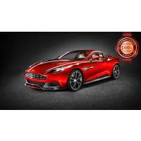 ASTON MARTIN VANQUISH RED LUXURY CAR SPORTS VEHICLE PRINT PREMIUM POSTER