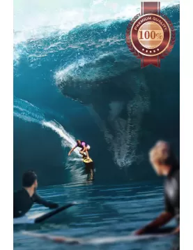 JURASSIC WORLD FALLEN KINGDOM 2018 SURFER MOSASAURUS MOVIE CINEMA PREMIUM POSTER