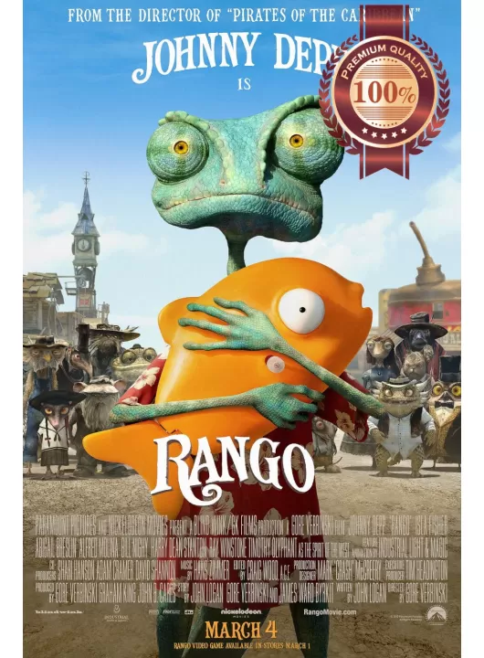 RANGO 2011 JOHNNY DEPP OFFICIAL CINEMA FILM MOVIE ART PRINT PREMIUM POSTER RANGO 2011 JOHNNY DEPP OFFICIAL CINEMA FILM MOVIE ART PRINT PREMIUM POSTER
