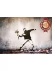 BANKSY FLOWER THROWER LOVE IS IN THE AIR ORIGINAL PHOTO PRINT PREMIUM POSTER BANKSY FLOWER THROWER LOVE IS IN THE AIR ORIGINAL PHOTO PRINT PREMIUM POSTER
