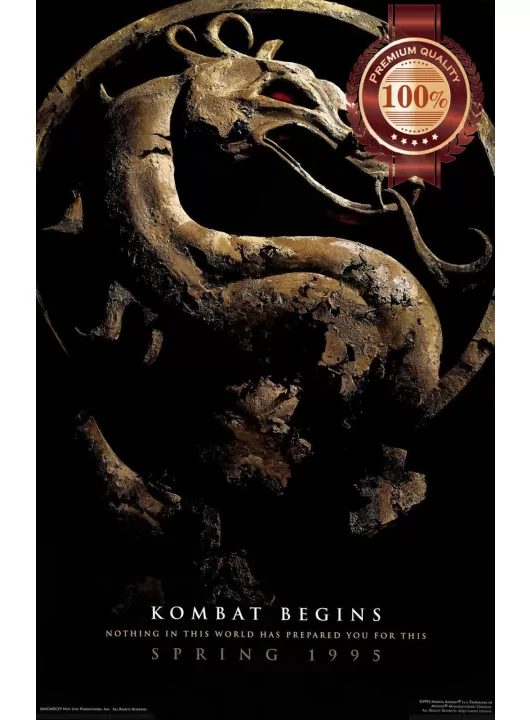 MORTAL KOMBAT 1995 90s COMBAT STONE LOGO ORIGINAL MOVIE WALL ART PRINT PREMIUM POSTER