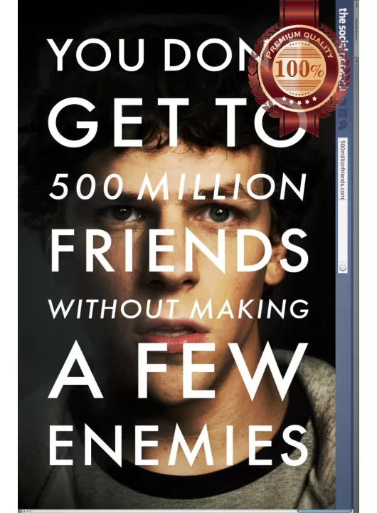 THE SOCIAL NETWORK 2010 CINEMA ORIGINAL THEATRICAL MOVIE PRINT PREMIUM POSTER