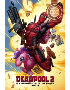 DEADPOOL 2 II RIDING PONY EXPLOSION ARTWORK MOVIE PRINT ART PREMIUM POSTER