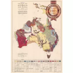 GEOLOGICAL MAP OF AUSTRALIA 1952 VINTAGE AUS WALL CHART PRINT PREMIUM POSTER