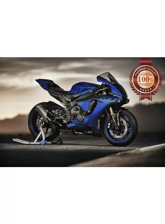 YAMAHA R1 BLUE MOTOR BIKE MOTORBIKE SUPERBIKE ROADBIKE PRINT PREMIUM POSTER