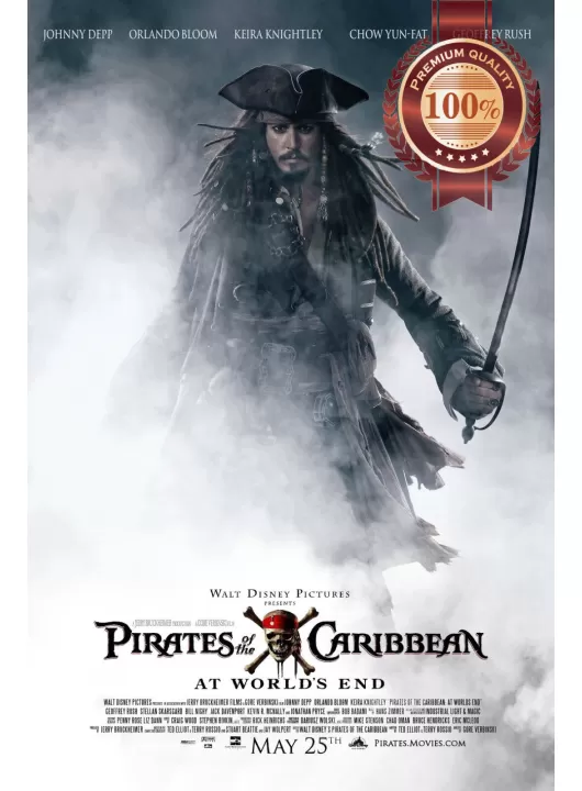 PIRATES OF THE CARIBBEAN 3 AT WORLD'S END 2007 MOVIE PRINT PREMIUM POSTER PIRATES OF THE CARIBBEAN 3 AT WORLD'S END 2007 MOVIE PRINT PREMIUM POSTER