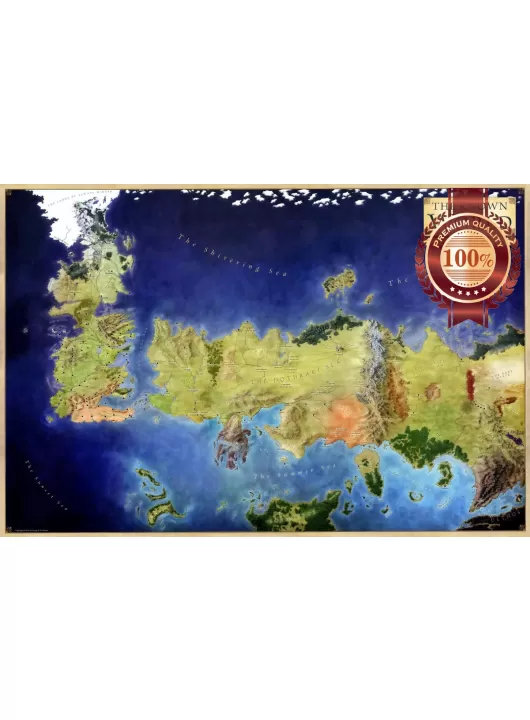 THE KNOWN WORLD GAME OF THRONES GOT MAP ART COLOUR ART PRINT PREMIUM POSTER