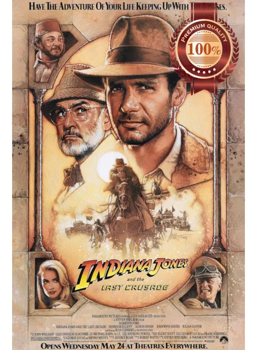 INDIANA JONES AND THE LAST CRUSADE 1989 80s ORIGINAL CINEMA PRINT PREMIUM POSTER INDIANA JONES AND THE LAST CRUSADE 1989 80s ORIGINAL CINEMA PRINT PREMIUM POSTER