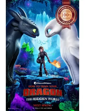HOW TO TRAIN YOUR DRAGON 3 2019 THE HIDDEN WORLD CINEMA MOVIE PRINT PREMIUM POSTER