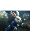 WHITE RABBIT ALICE IN WONDERLAND PAINTING WALL ART PRINT - PREMIUM POSTER