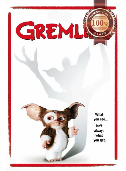 GREMLINS 1984 80s WHITE ORIGINAL CINEMA ART MOVIE FILM PRINT PREMIUM POSTER