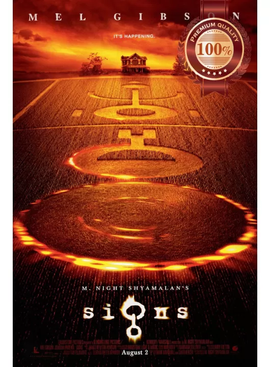 SIGNS 2002 M.NIGHT SHYAMALAN FILM MOVIE ORIGINAL CINEMA PRINT PREMIUM POSTER