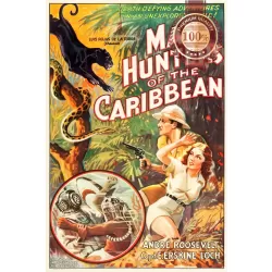 MAN HUNTERS OF THE CARIBBEAN 1936 30s ORIGINAL CINEMA MOVIE PRINT PREMIUM POSTER