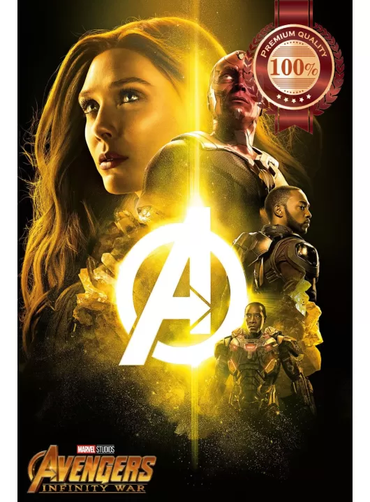 INFINITY WAR HEROES YELLOW AVENGERS CINEMA MOVIE FILM PRINT PREMIUM POSTER
