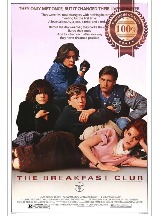 THE BREAKFAST CLUB 1985 80s OFFICIAL ORIGINAL CINEMA MOVIE PRINT PREMIUM POSTER THE BREAKFAST CLUB 1985 80s OFFICIAL ORIGINAL CINEMA MOVIE PRINT PREMIUM POSTER