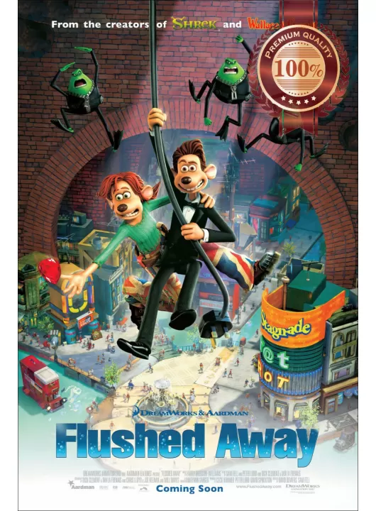 FLUSHED AWAY 2006 ORIGINAL OFFICIAL CINEMA MOVIE FILM PRINT PREMIUM POSTER