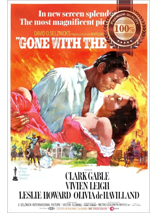 GONE WITH THE WIND 1939 30s ORIGINAL FILM MOVIE CINEMA PRINT ART PREMIUM POSTER GONE WITH THE WIND 1939 30s ORIGINAL FILM MOVIE CINEMA PRINT ART PREMIUM POSTER