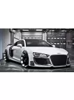 AUDI R8 SUPER CAR SPORTS WHITE BACKGROUND PHOTO WALL PRINT PREMIUM POSTER